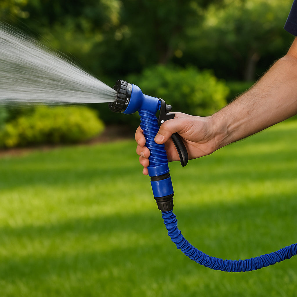 502 -50 Ft Expandable Hose Pipe Nozzle For Garden Wash Car Bike With Spray Gun