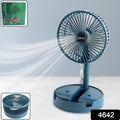 4642 Telescopic Electric Desktop Fan Height Adjustable Foldable  Portable For Travelcarry  Silent Table Top Personal Fan For Bedside Office Table (Battery Not Include)