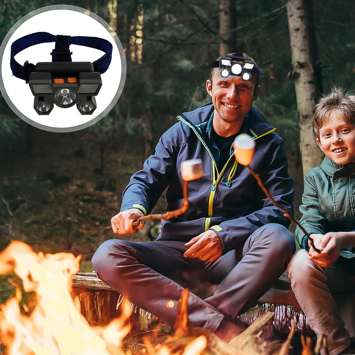 5 Led Headlamp Usb Rechargeable Head Light (1 Pc)