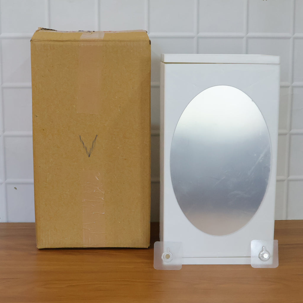 Wall Mounted Rotating Bathroom Mirror Cabinet (1 Pc 22x42 Cm)