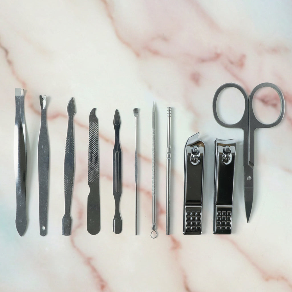 11 In 1 Stainless Steel Personal Grooming Manicure Pedicure Care Kit