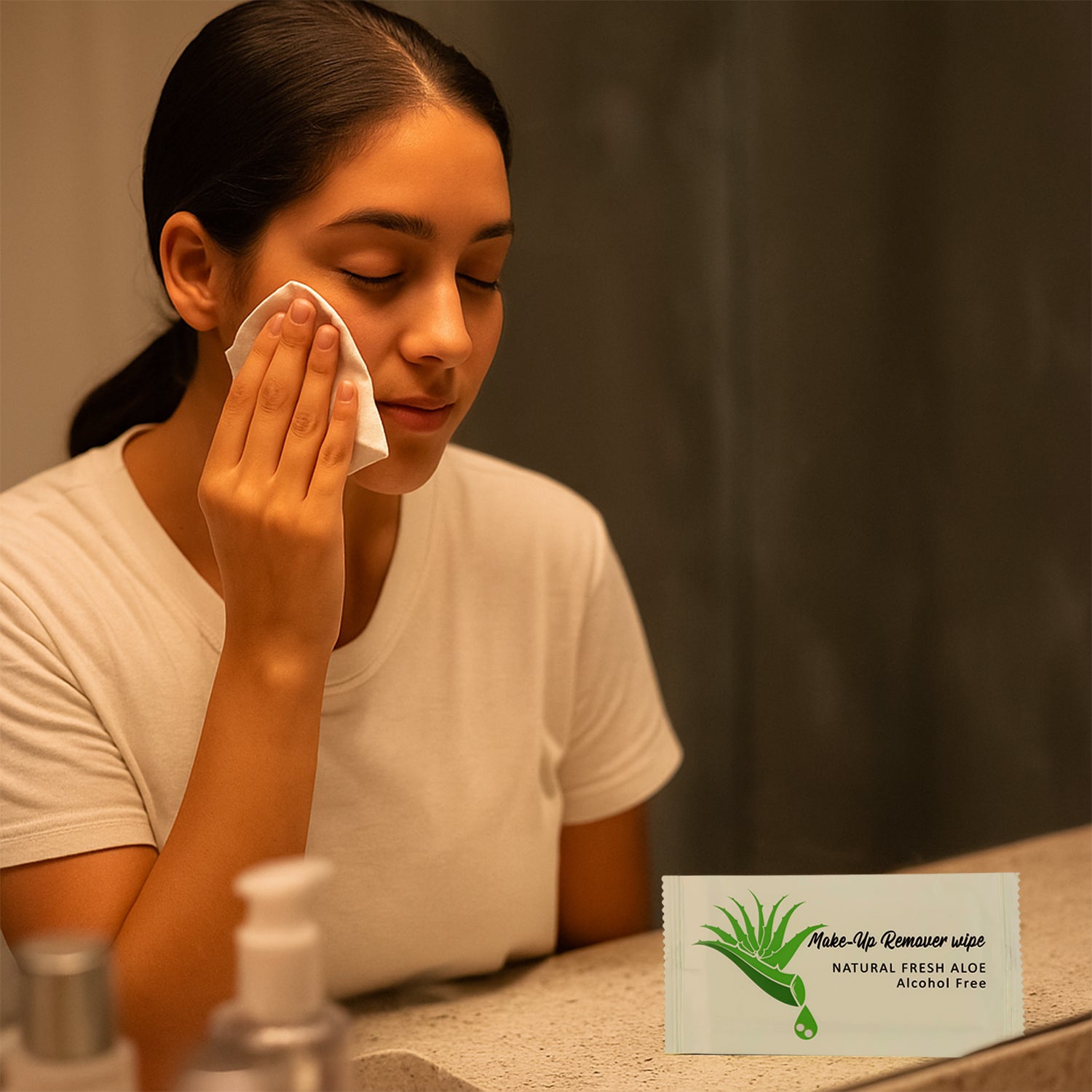 Premium Natural Aloe Makeup Remover Wipes (Pack Of 10 Pc)