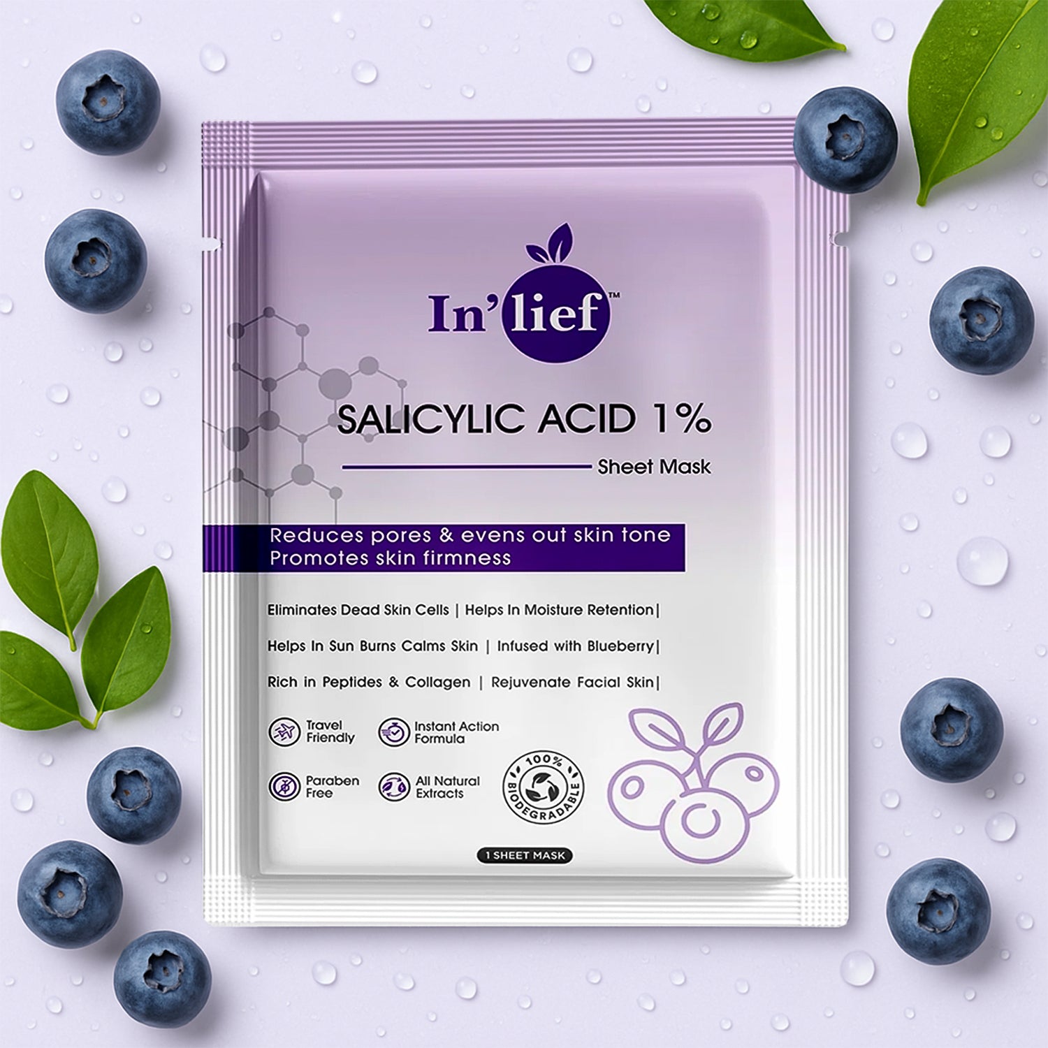 Inlief Salicylic Acid 1 Clarifying  Pore-refining Facial Sheet Mask (1 Pc)