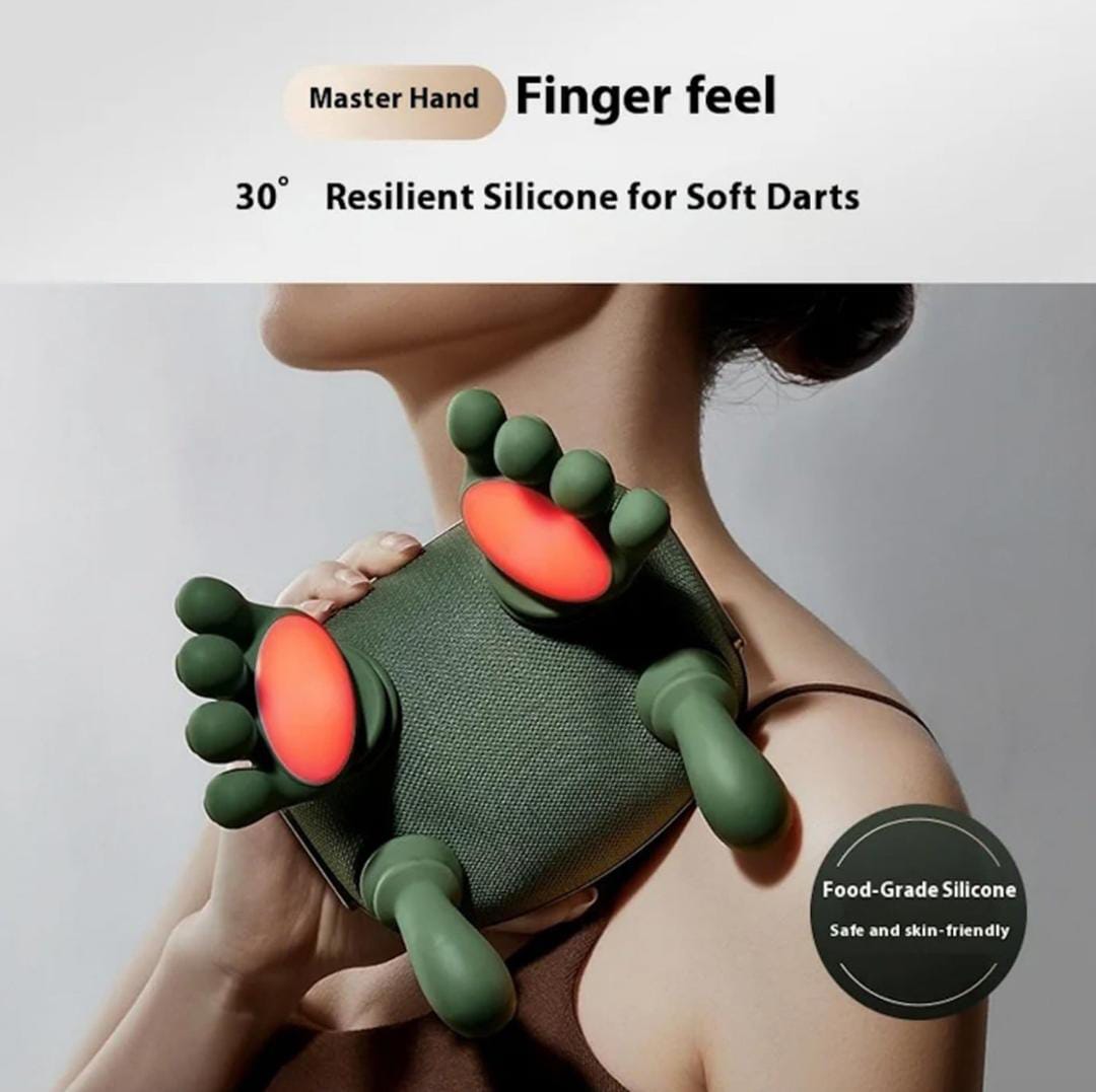Long rechargeable kneading neck and shoulder massager