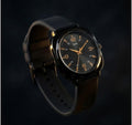 Classic analogue wrist watch with black dial and multi colour silicone strap for daily and casual wear.
