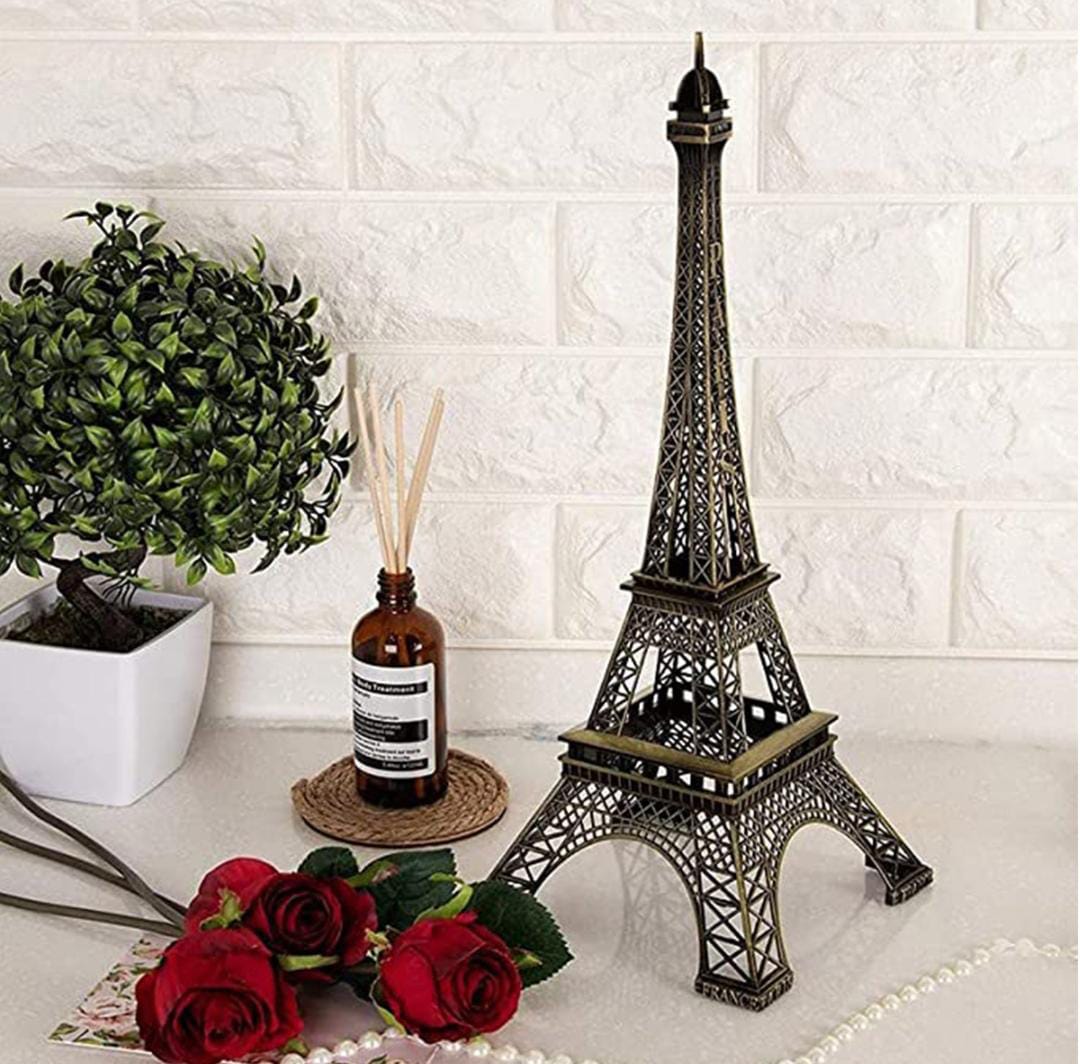 Antique 3D Eiffel Tower statue- metal Paris landmark decorative showpiece