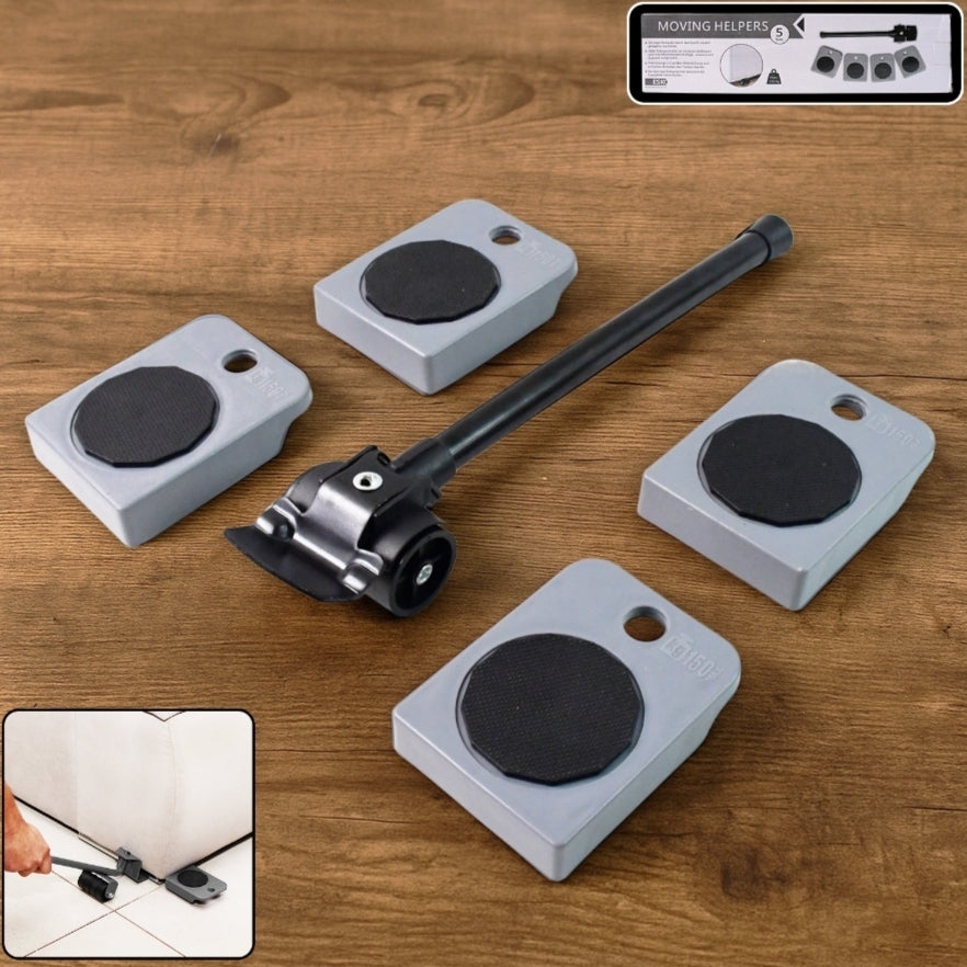 Heavy duty furniture lifter and moving tool set.