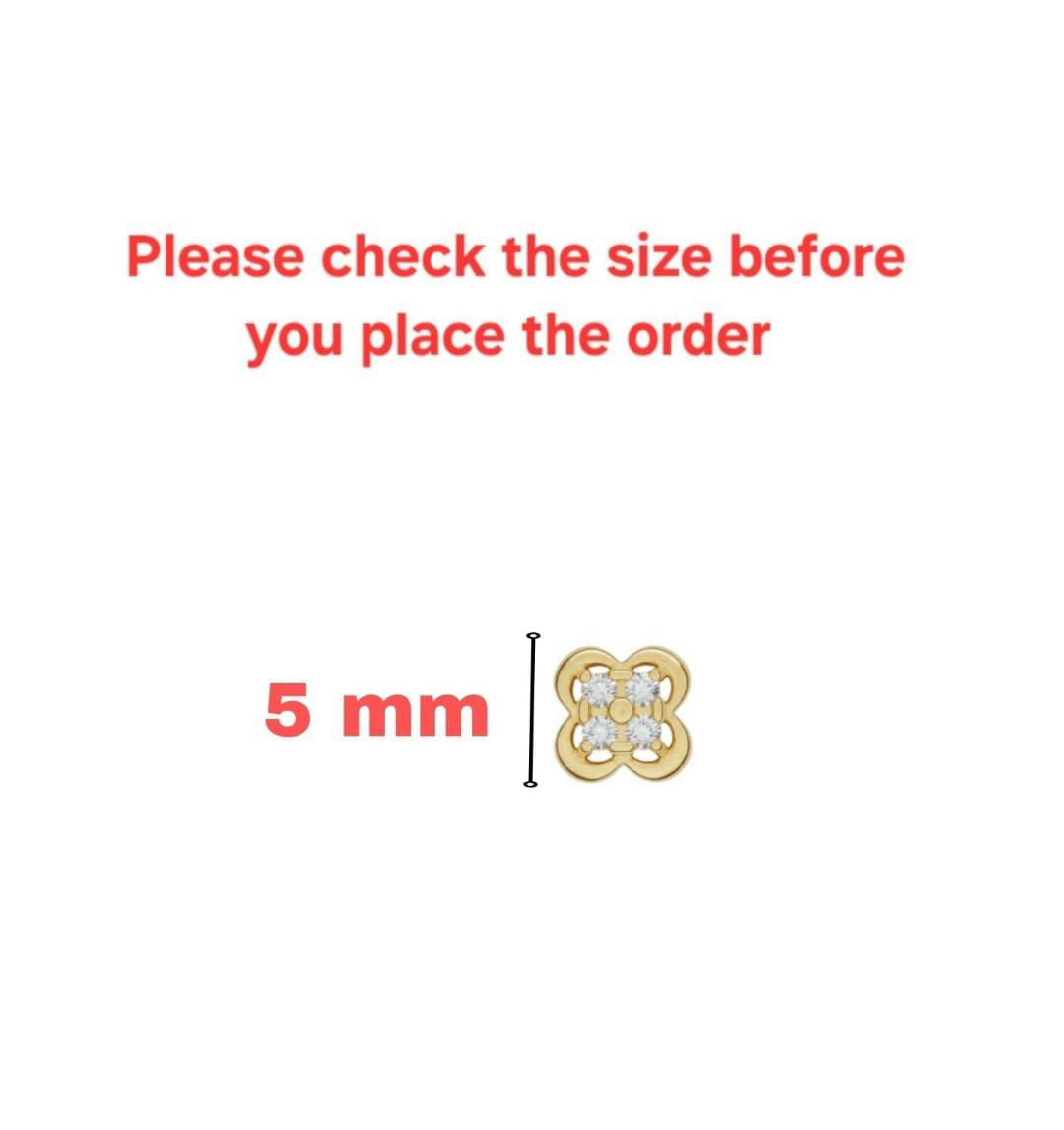 Gold plated Clover AD Nosepin Stud Piercing for Women And Girls Combo pack of 3