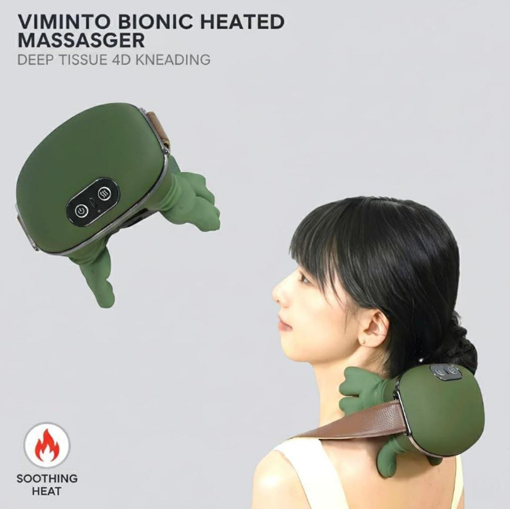 Long rechargeable kneading neck and shoulder massager